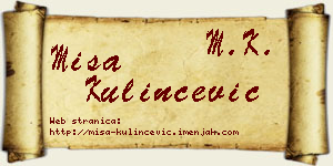 Miša Kulinčević vizit kartica